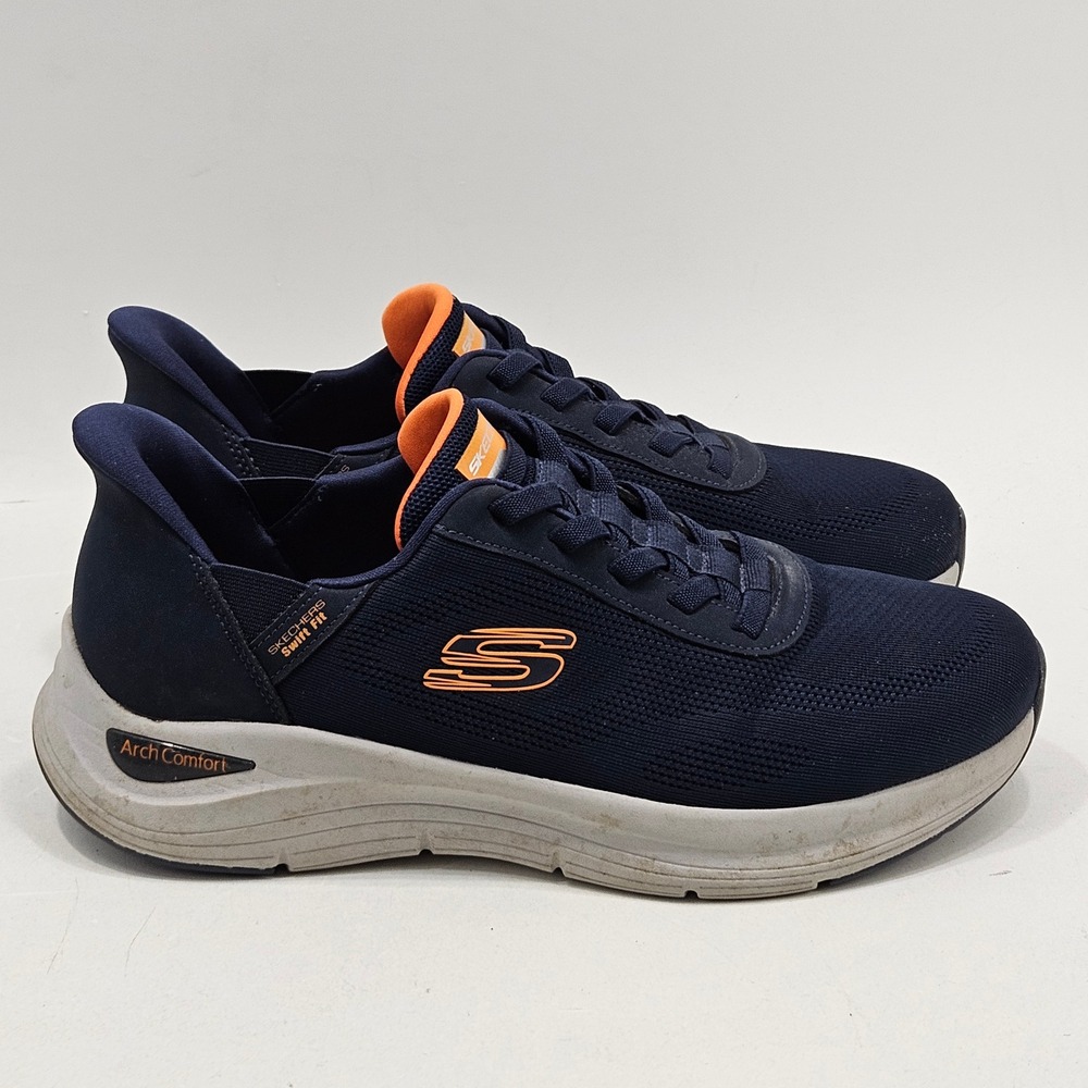 Skechers Slip-ins Arch Fit Swift Fit Women 10 Navy Orange 16959 Walking Shoes - Picture 11 of 15